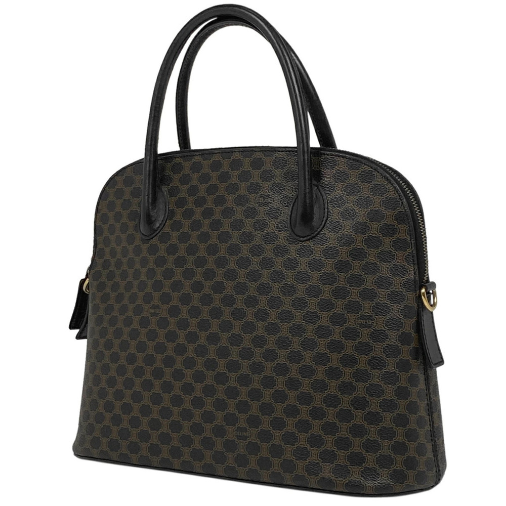 Celine Macadam handbag canvas black brown